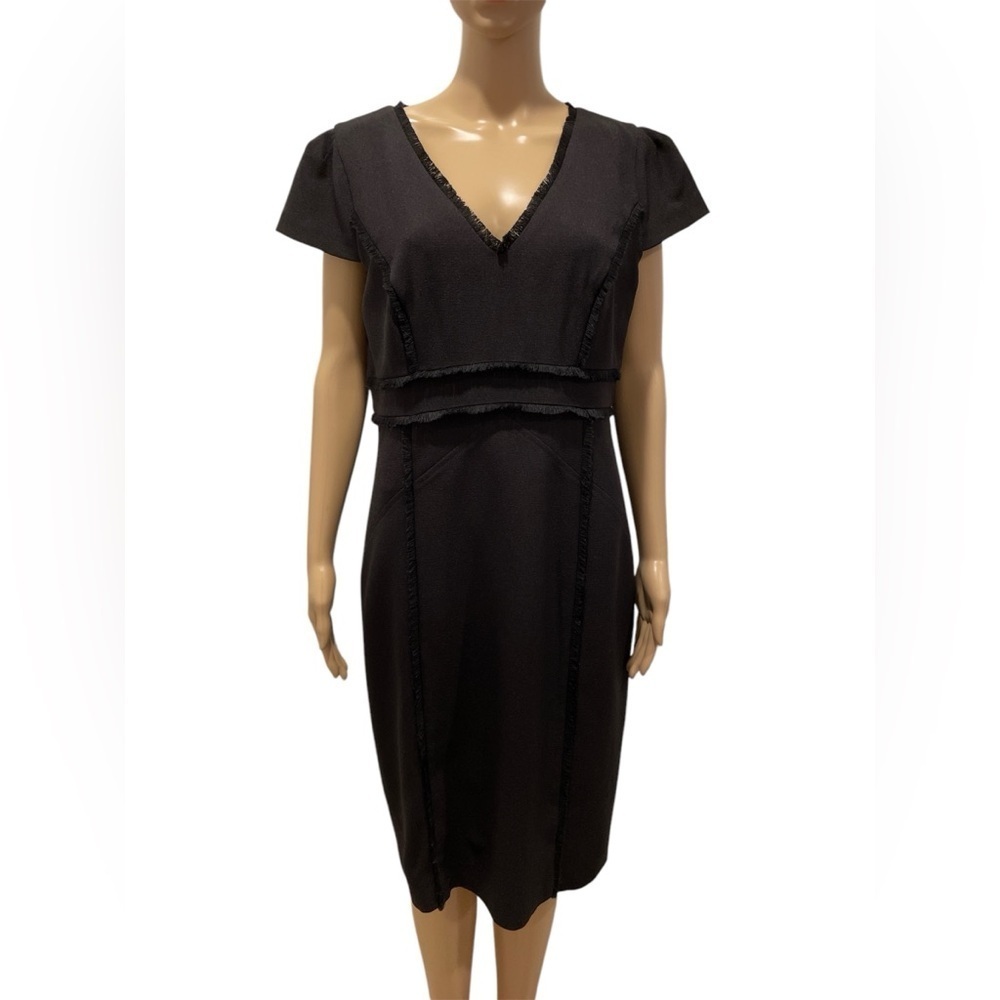 Karl Lagerfeld Elegant Black V-Neck Dress size 12